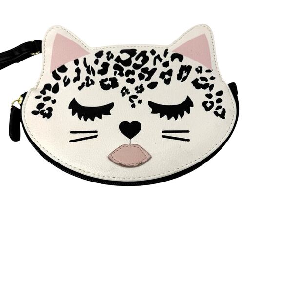 Luv Betsey By Betsey Johnson Leopard Print Cat Face Wristlet Bag Coin Purse 99 - Picture 3 of 10